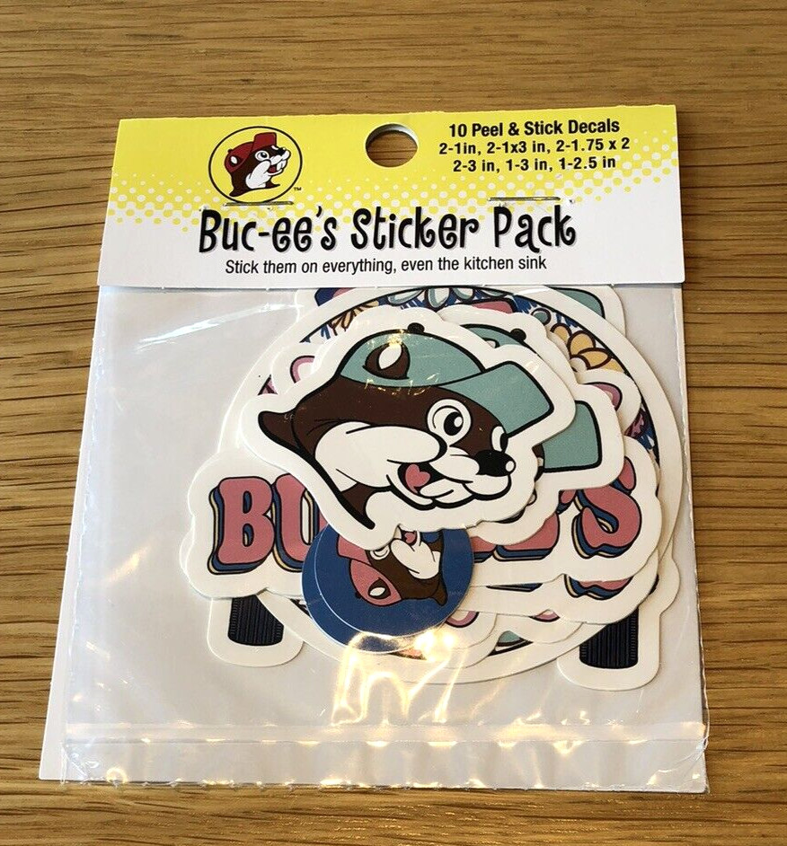 Buc-ee’s Variety Sticker Pack – 10 Stickers – Different Sizes 6 Designs