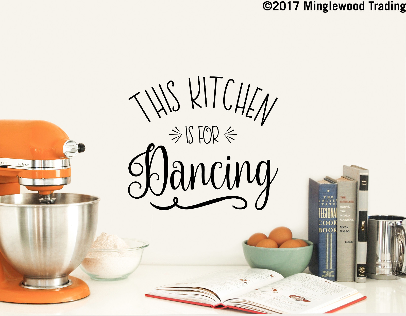 THIS KITCHEN IS FOR DANCING Vinyl Decal Sticker 11" x 10" Wall Decal
