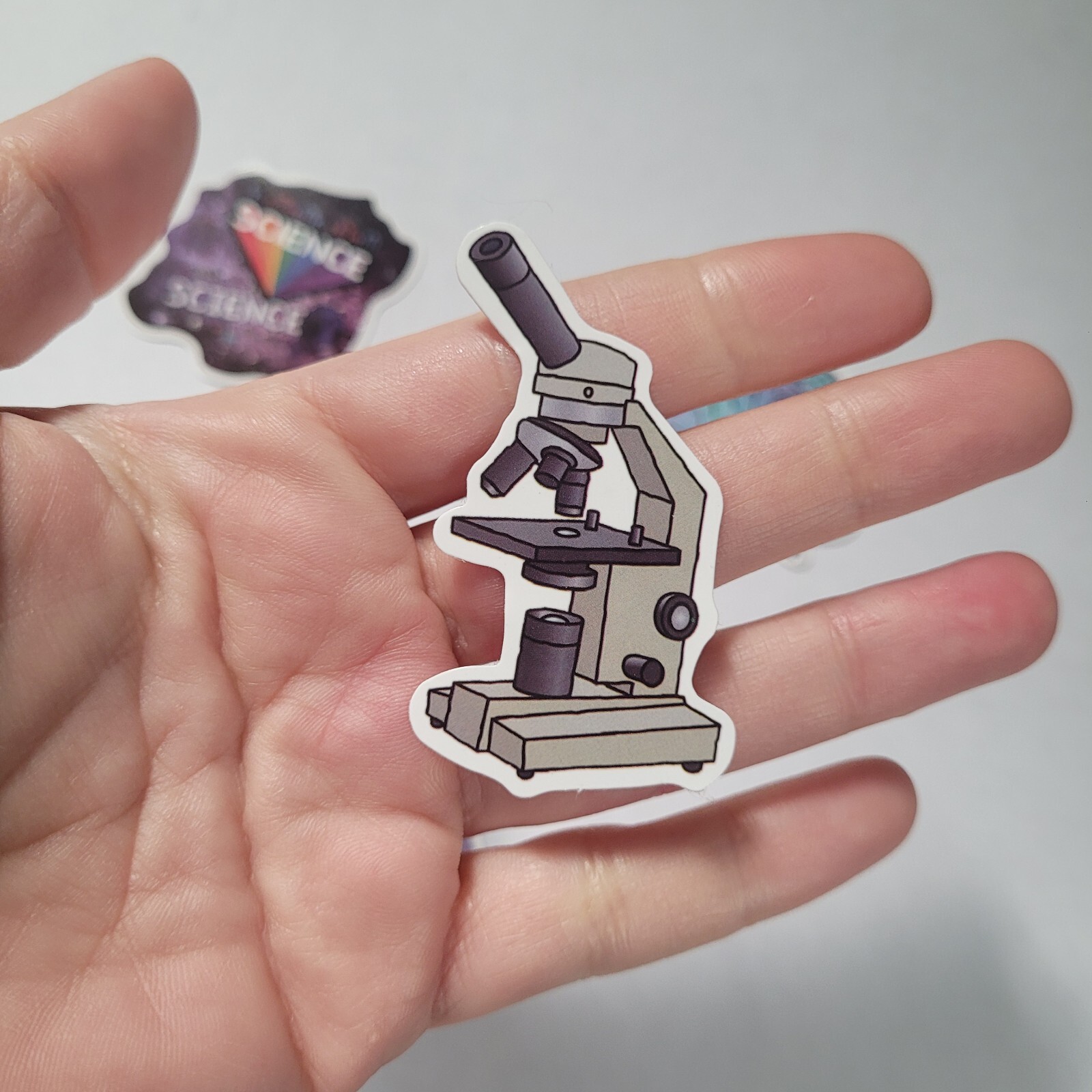Science vinyl sticker set of 4 microscope brain lab experiment chemistry space