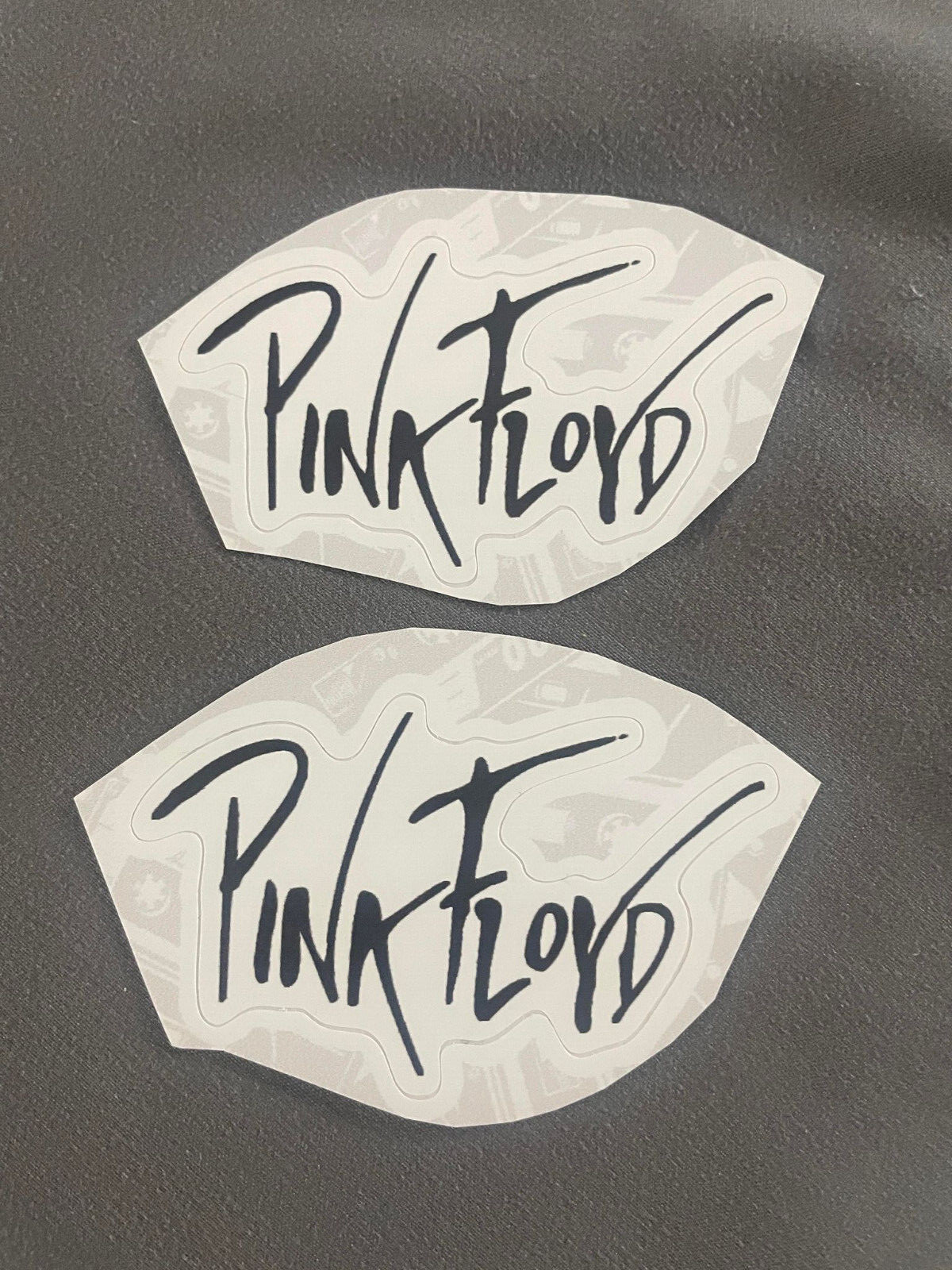 Lot (2) PINK FLOYD 1 3/4" x 2 7/8" Band Logo STICKERS Black FAST! FREE SHIP