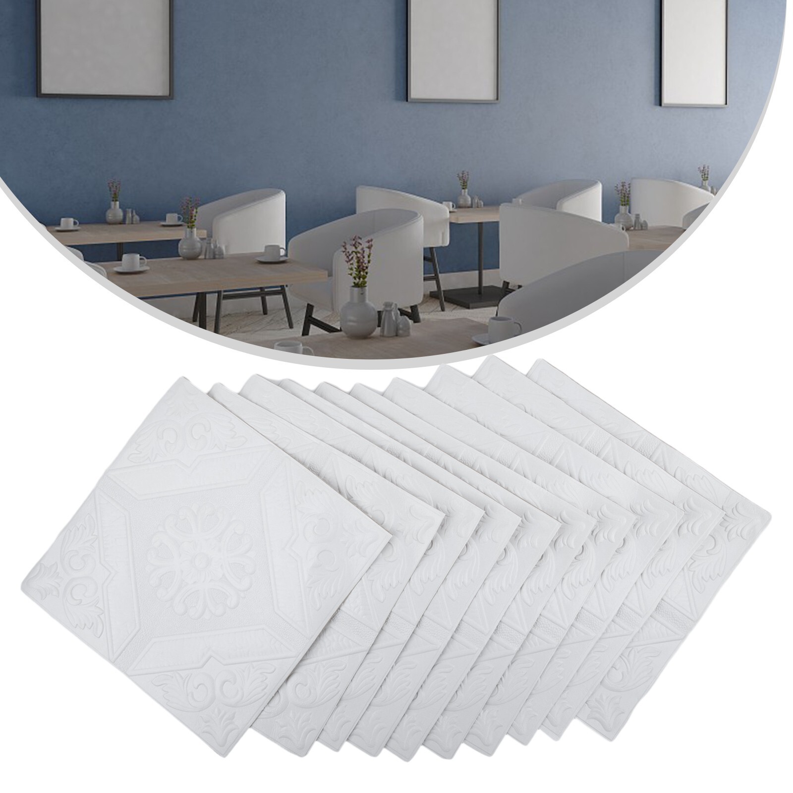 10pcs 3D Tile Brick Wall Sticker,Self Adhesive Waterproof Foam Panel Wallpapers