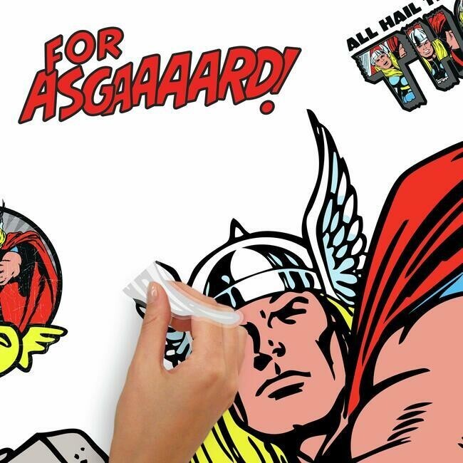 Marvel Comics Classics Peel & Stick Buildable THOR 13 Wall Decals 35" x 29" NEW