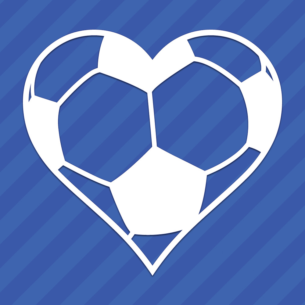 Soccer Ball Heart Vinyl Decal Sticker Football
