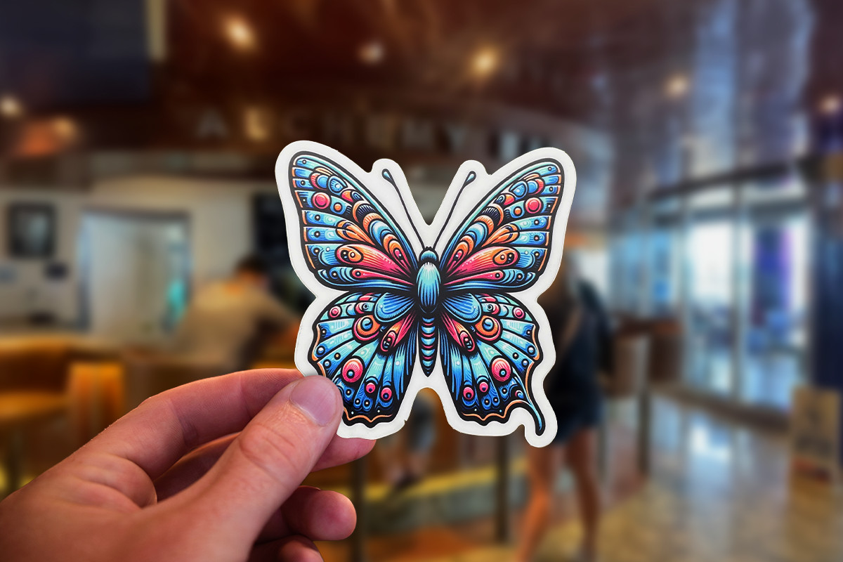 Butterfly Sticker. Pack of 2. 3 Inches. Durable Material.