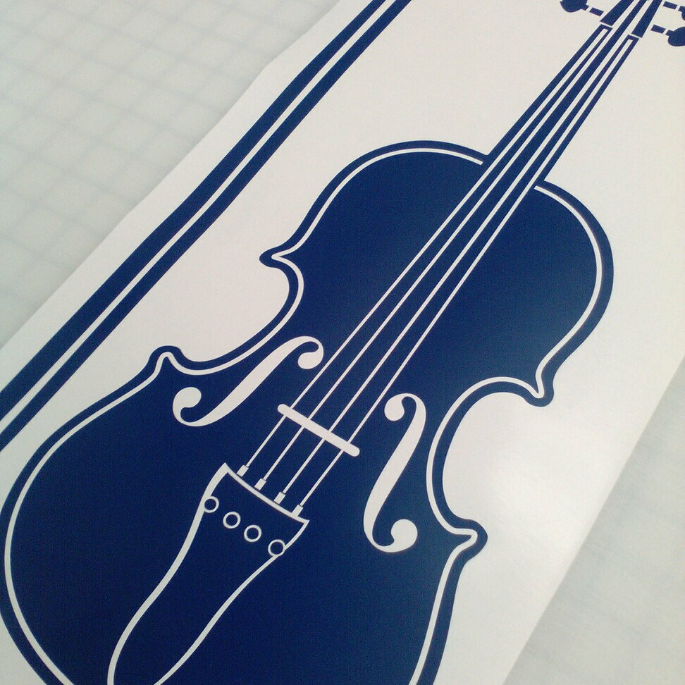 Violin & Bow Music Musical Instrument Vinyl Wall Sticker Decal