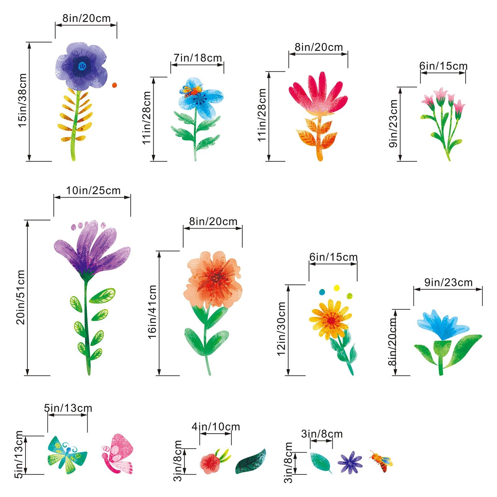 Flower Wall Stickers – Baby Boys Girls Garden Preschool Floral Wall Decals – …