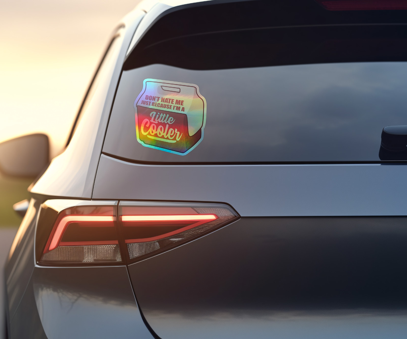Don't Hate Me Just Because I'm A Little Cooler Holographic Sticker Funny Decal