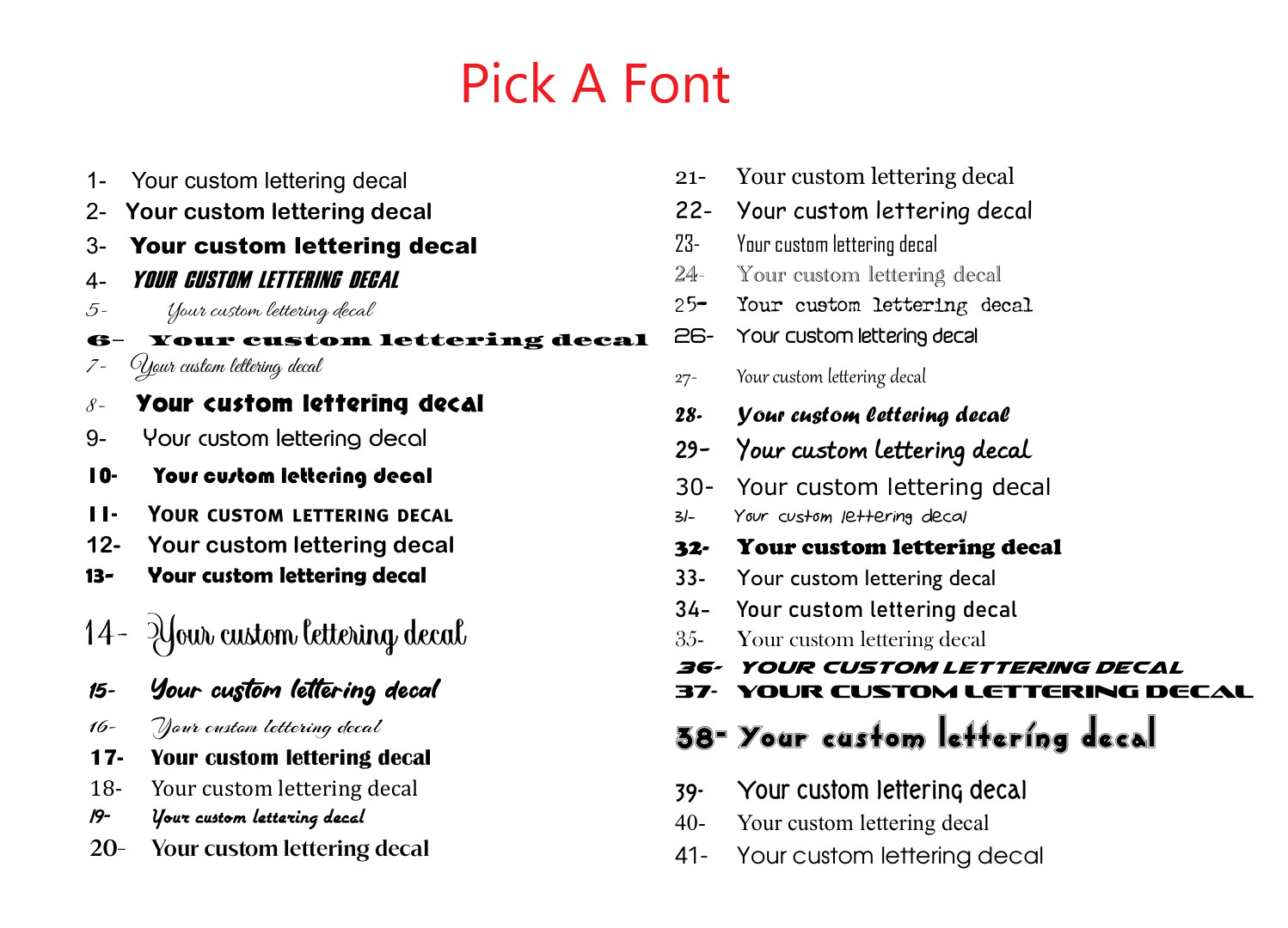 Custom Text Vinyl Lettering Personalized Sticker decal ANY TEXT ANY NAME FONTS