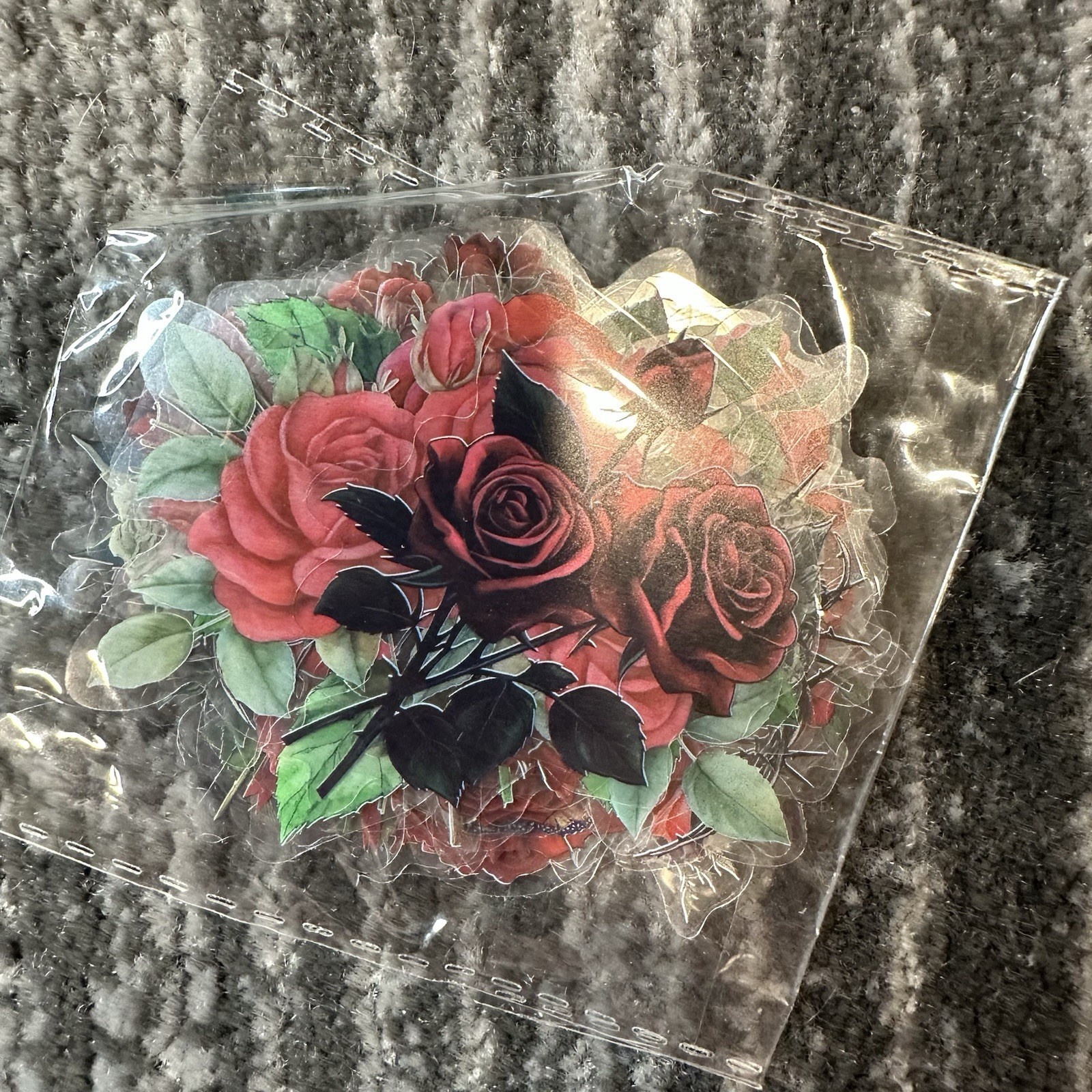 Rose Stickers 50 Flower Transparent Junk Journal Scrapbook Decals Retro New