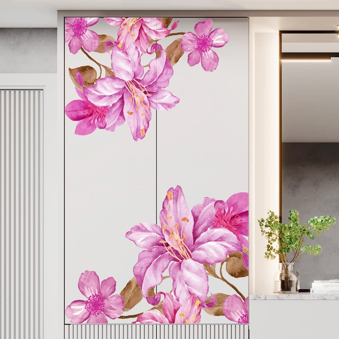 Giant Pink Flowers Wall Decals Lily Floral Wall Stickers DIY Removable Large …