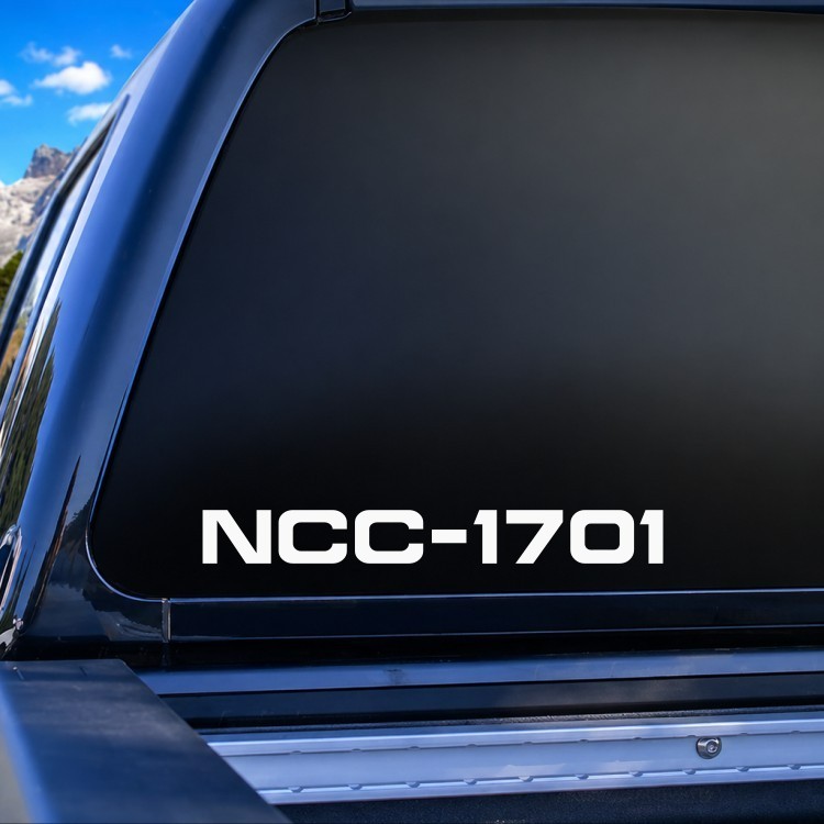 STAR TREK NCC-1701 Vinyl Transfer cut decal Sci-fi number Trekkie Sticker