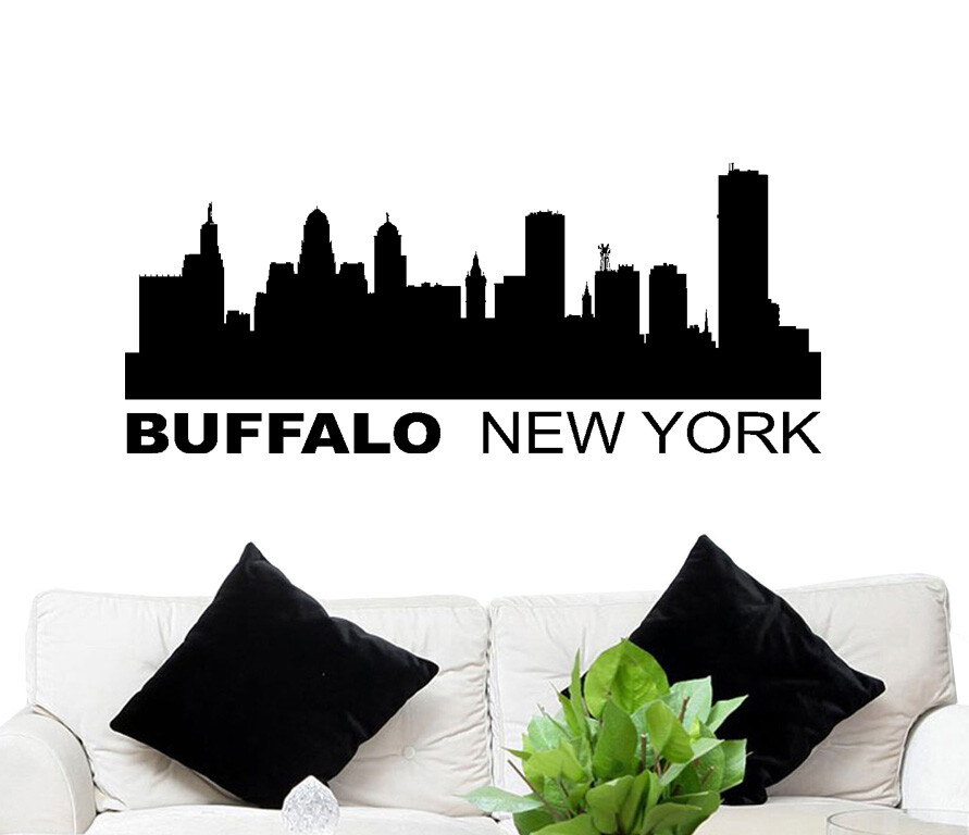 FGD Buffalo New York Vinyl Wall Decal / Sticker in Black or White 20" x 53"