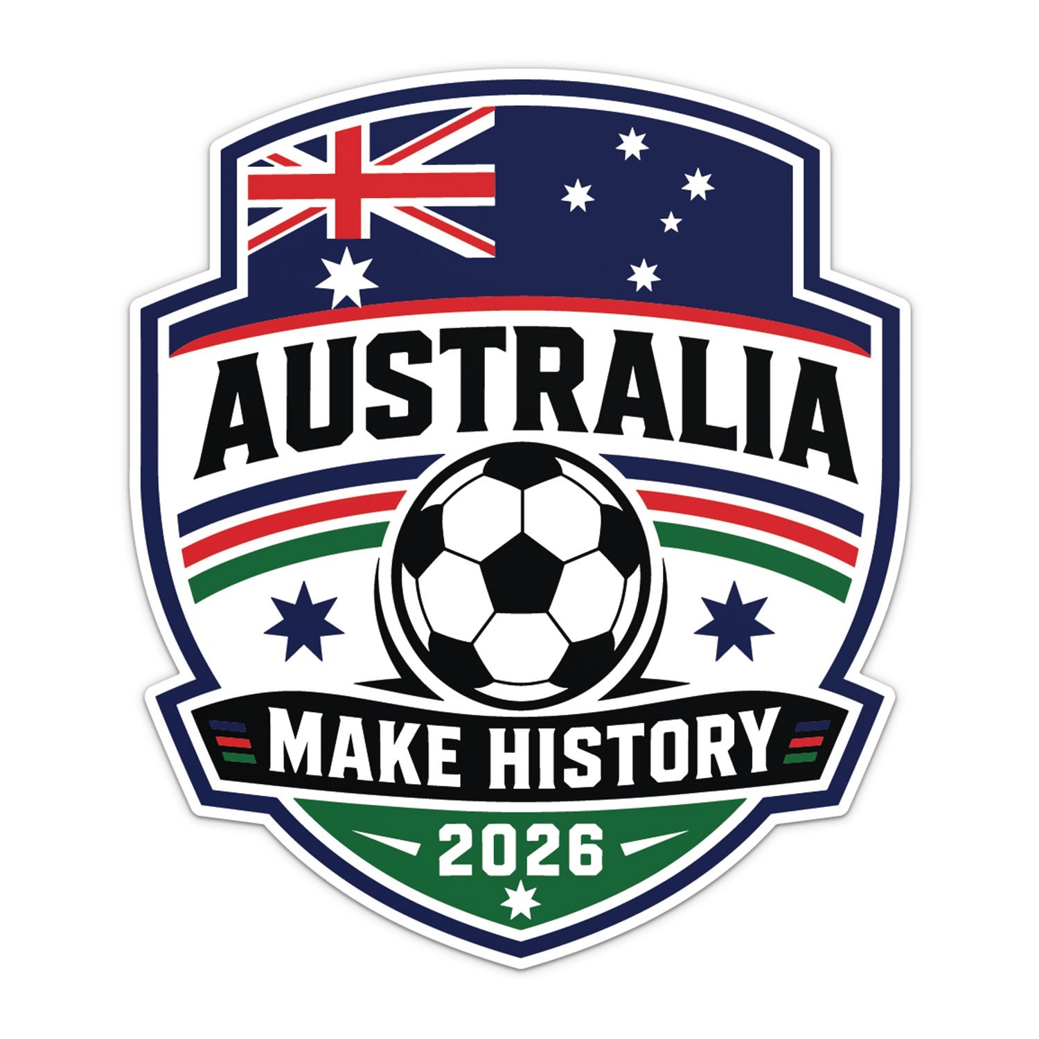 Australia Flag Football Soccer World Cup 2026 Sticker Car Bumper Vinyl Decal