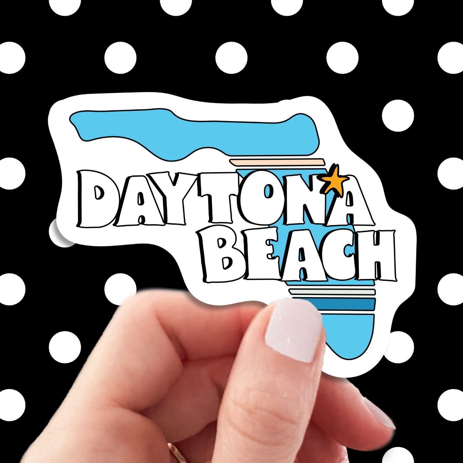 Daytona Beach Sticker Florida Laptop Computer Decal Car Bumper FL Road Trip