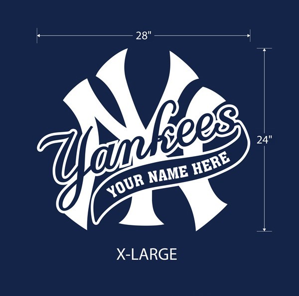 NY Yankees Logo Wall Decal w/ Your Name or Original Wording Home Car Decor