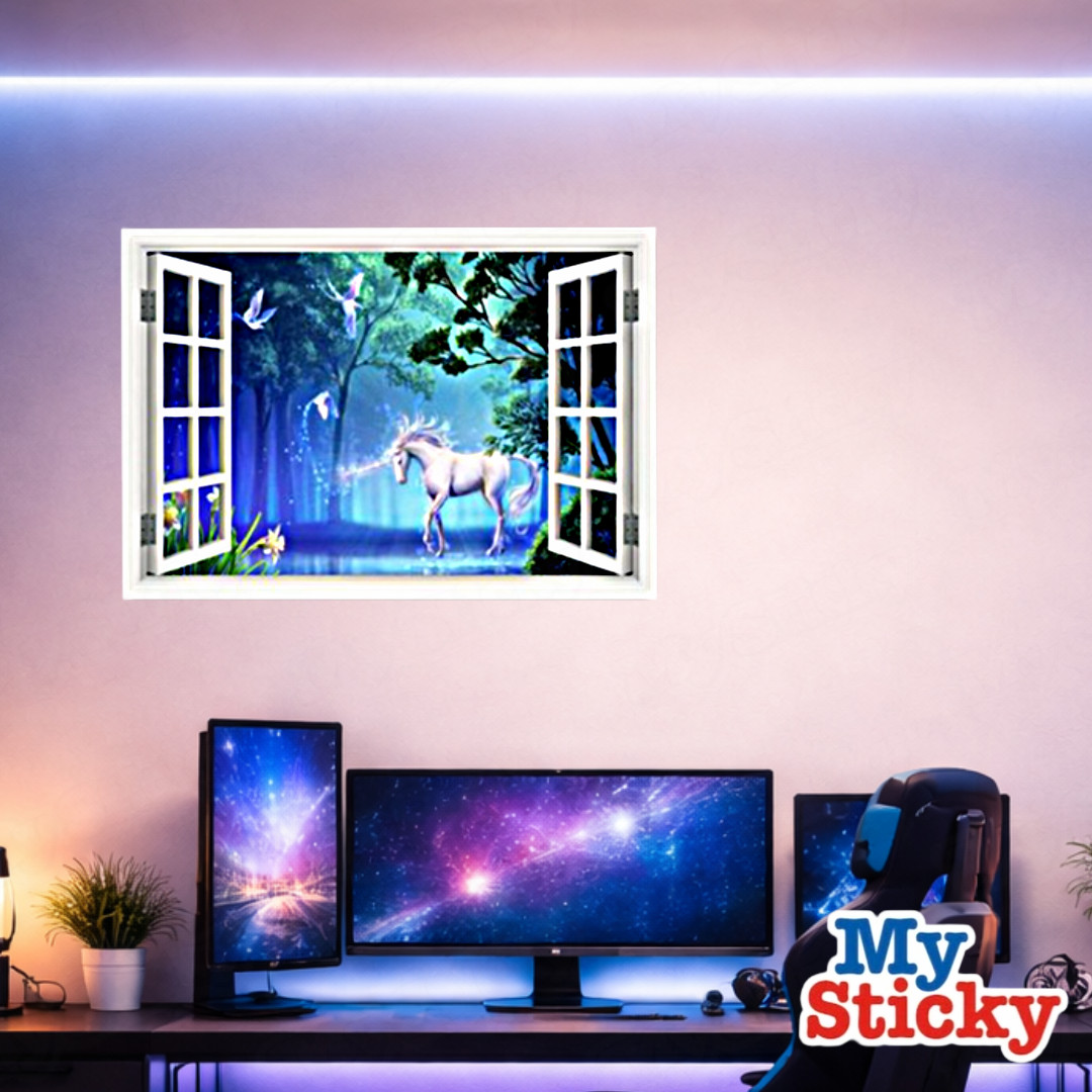MySticky 3D Window-Frame Dreamy Fantasy Locations Designs Wall Decals