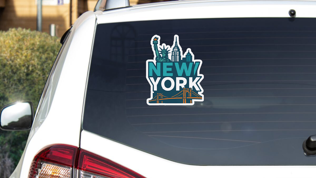 New York Sticker Decal Vinyl Die-Cut City Skyline Landmark Design