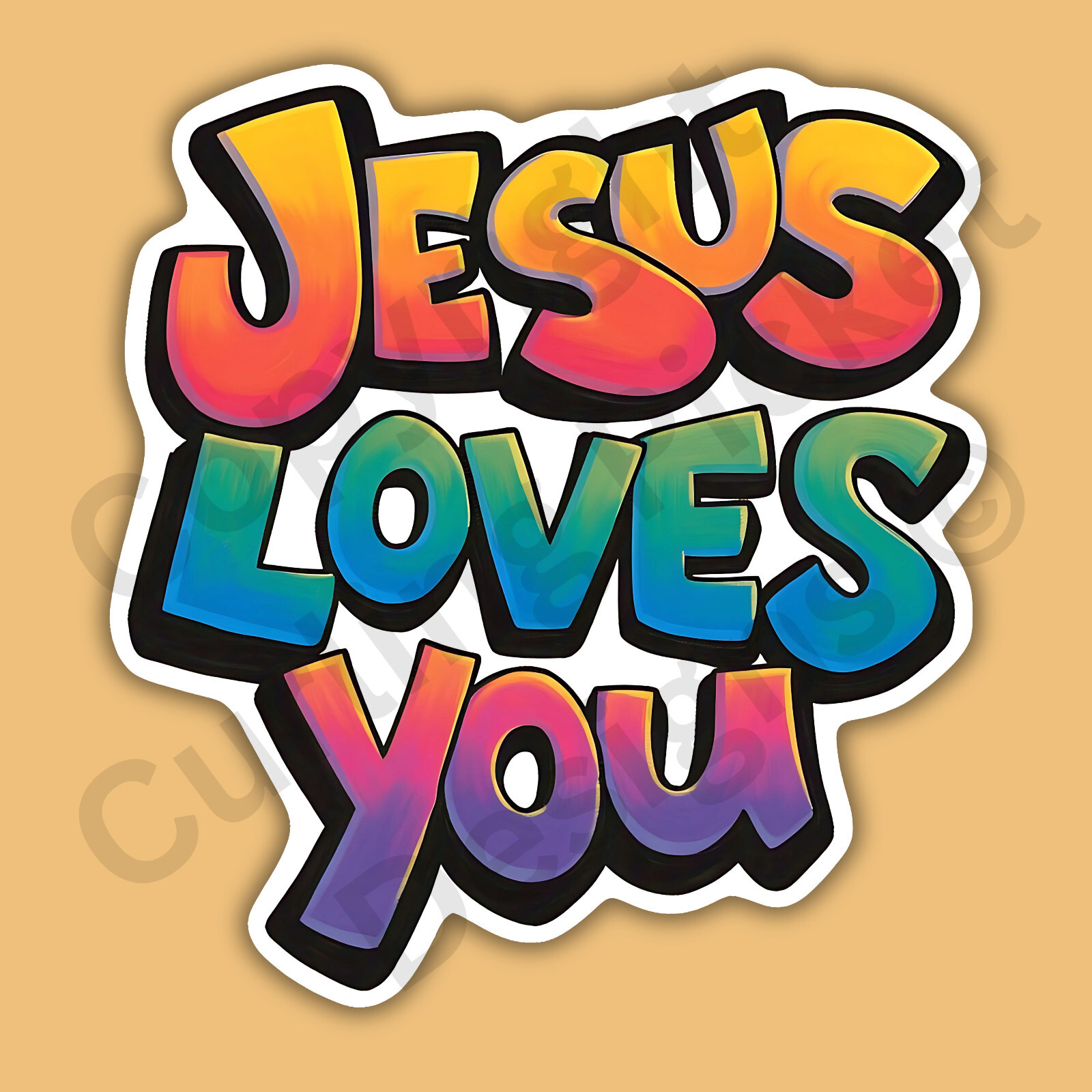 Jesus Loves You Christian Uplifting Motivational 3" Vinyl Sticker