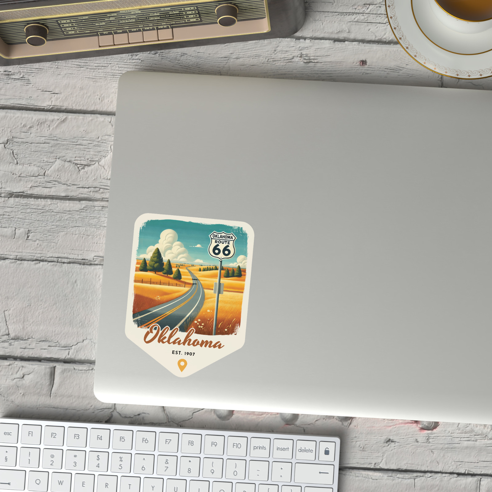 Oklahoma Retro State Sticker Travel Vinyl Decal for Laptop Water Bottle Car