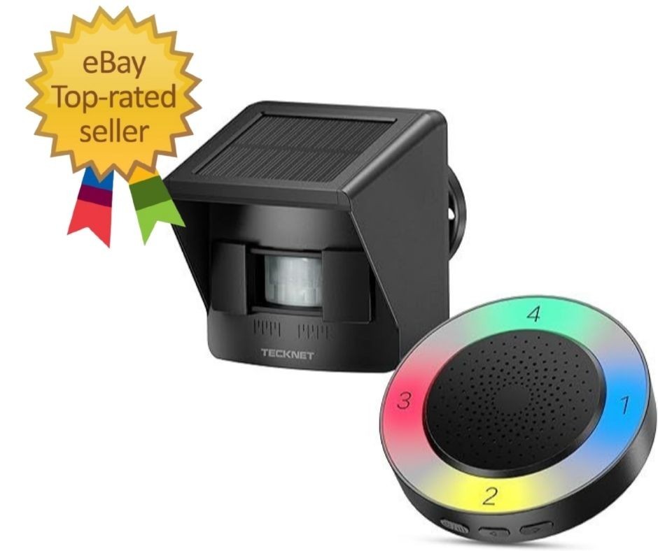 Solar Wireless Driveway Alarm with 2600FT Long Range & 36 Melodies & 5 V
