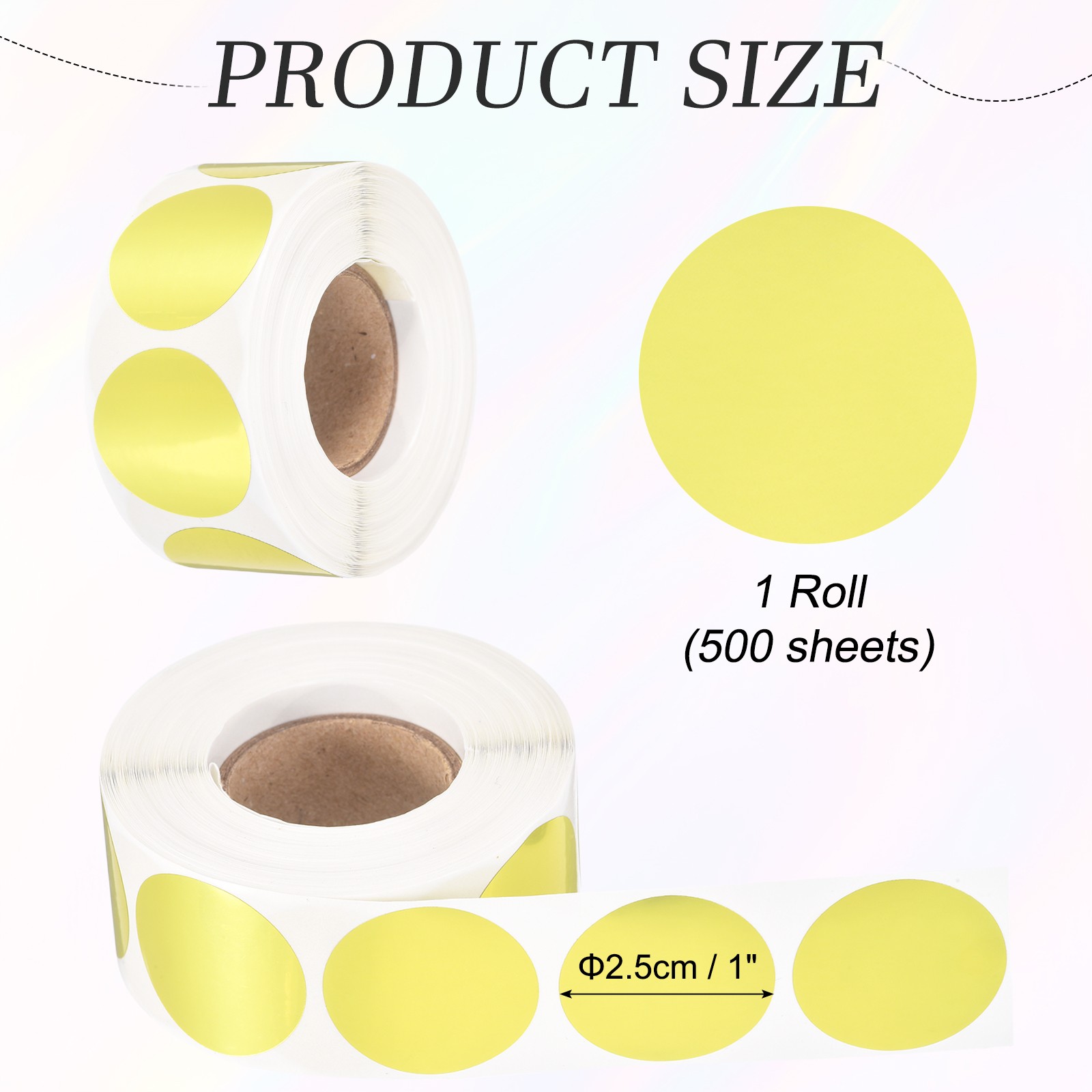 500pcs Round Thermal Label 1×1" Self-Adhesive Thermal Stickers Gold
