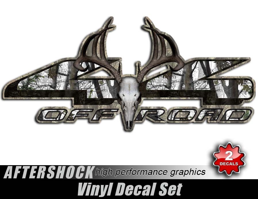 Snow White Camouflage 4×4 Deer Skull Truck Decal for Ford F-150 F150 Off Road