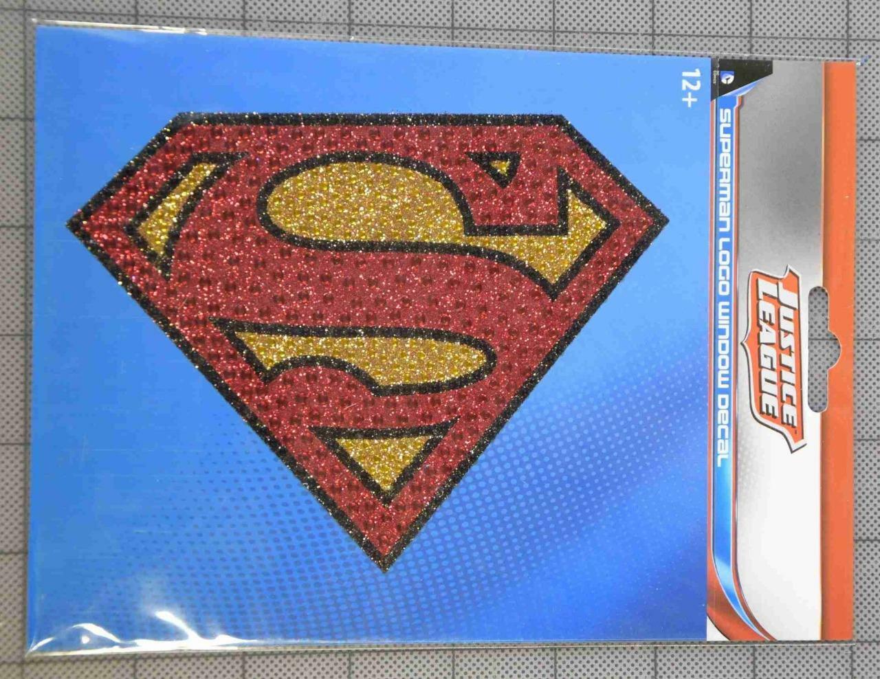 SUPERMAN SPARKLING COLORS LOGO WINDOW DECAL 6"W x 4.5"H JUSTICE LEAGUE