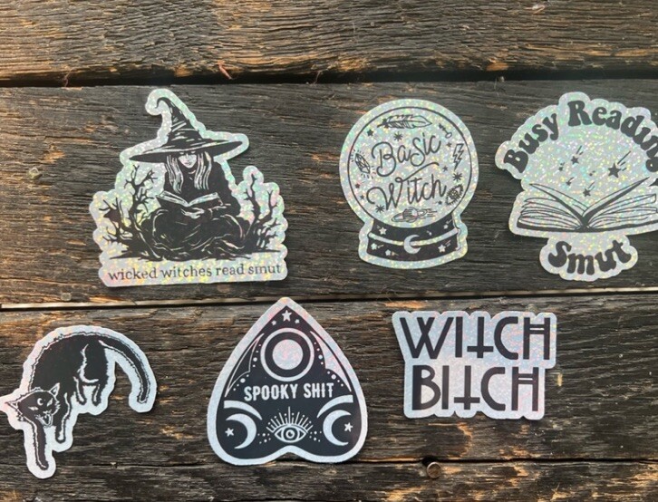 Horror Tarot Card Movie Set Of 8 Holographic Halloween Spooky Sticker Set