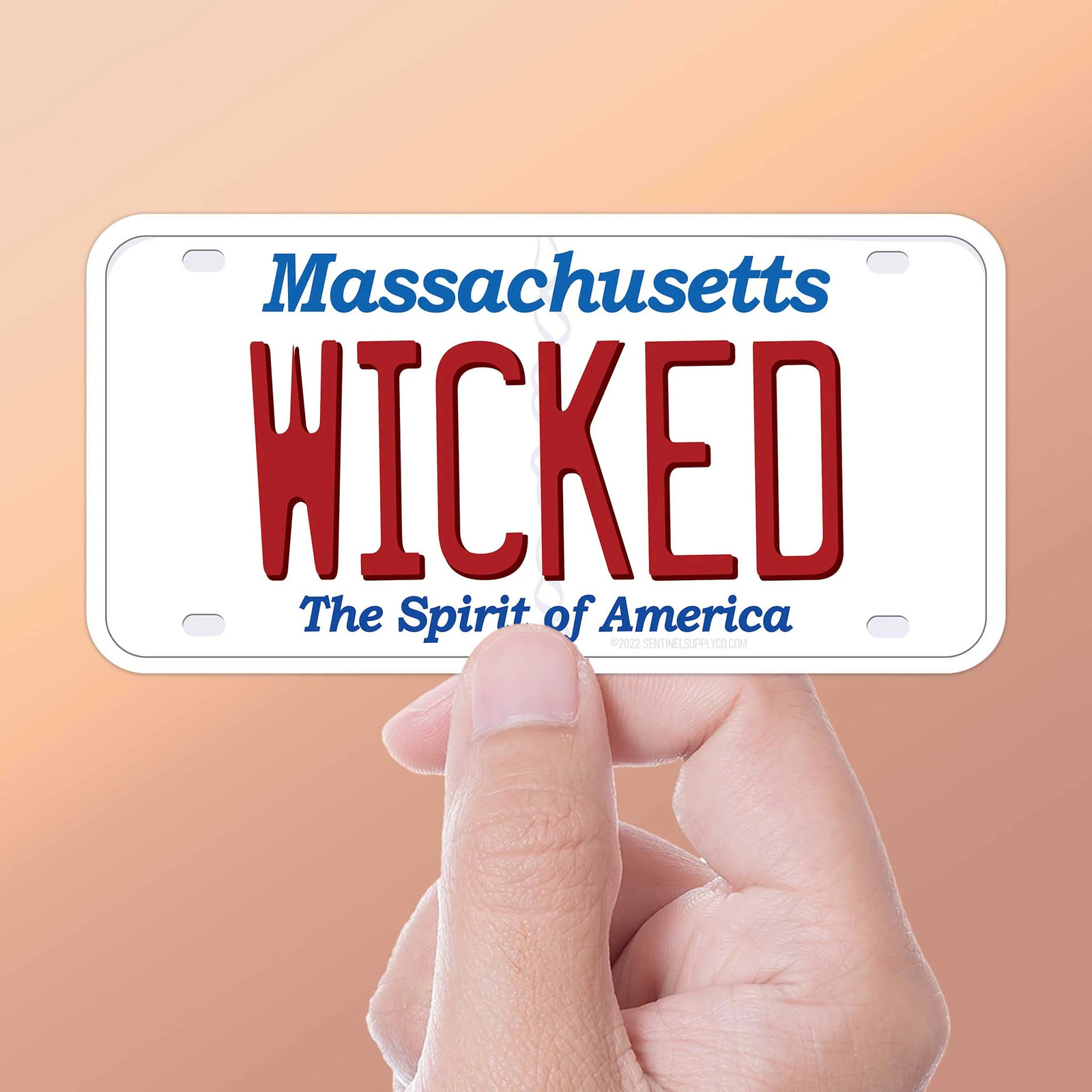 Wicked Massachusetts License Plate Sticker