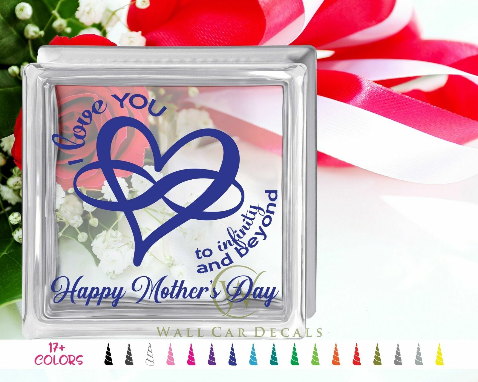 Mother's Day Glass Block Decal DIY Craft Wood Shadow Box Sticker Wife Girlfriend
