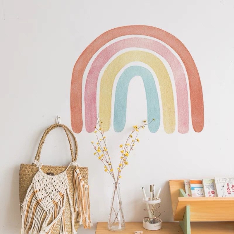 large rainbow wall decal decor sticker kids room nursery