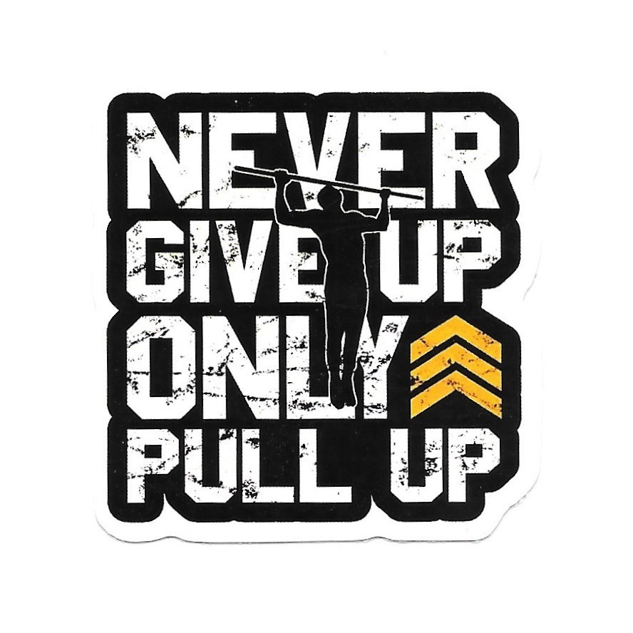 Never Give Up Only Pull Up Sticker Motivational Fitness Gym Workout Laptop Decal