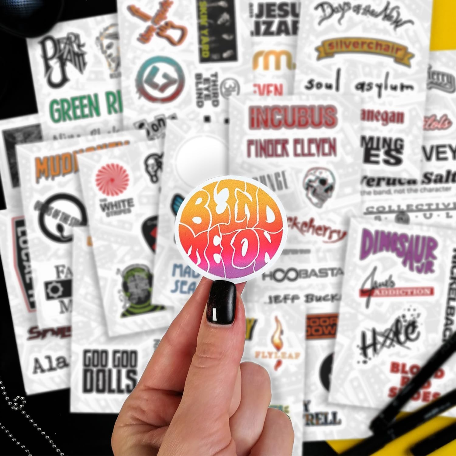 100PCS Grunge Rock Band Stickers Waterproof Vinyl Decals for Laptop