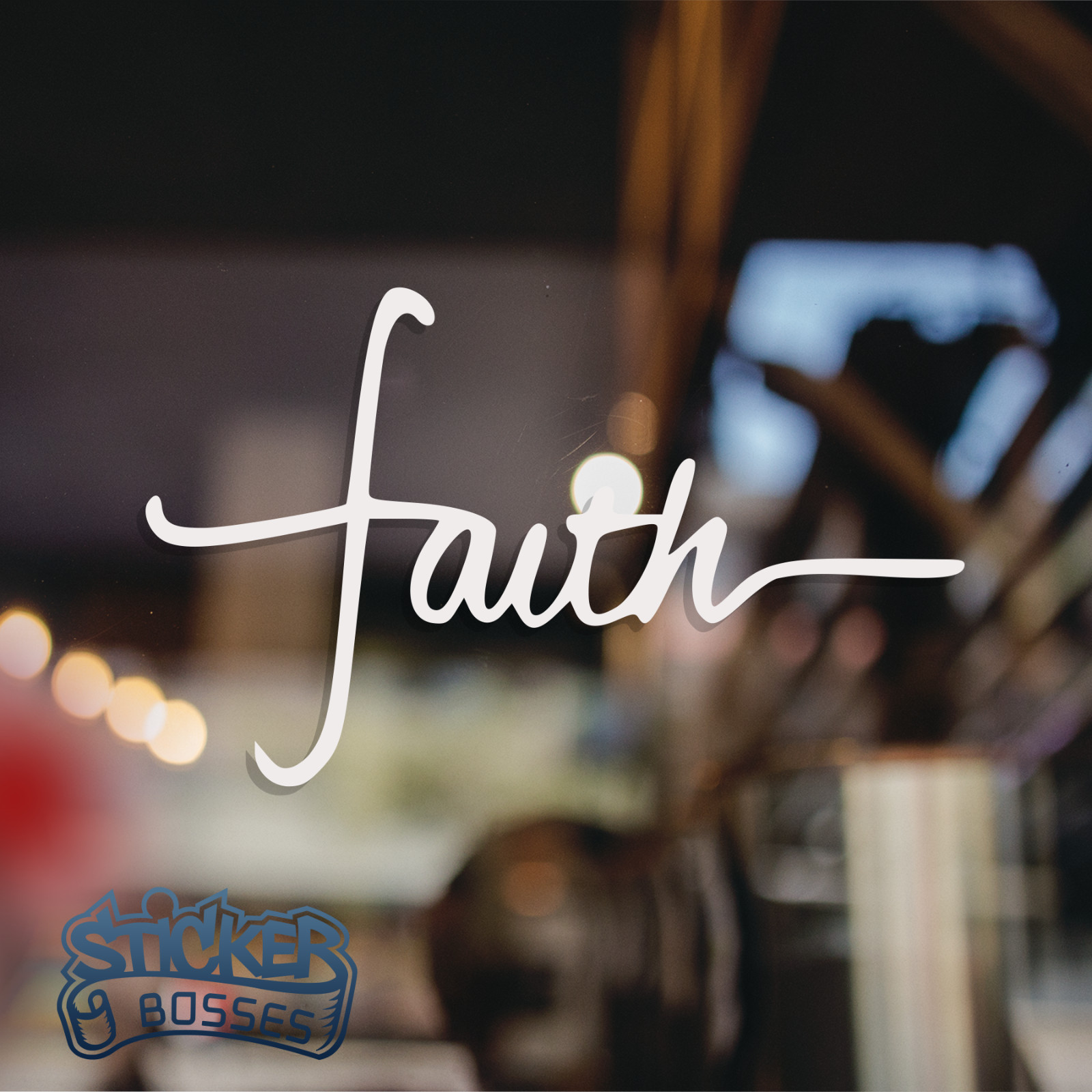 Faith Script Cursive Vinyl Decal Sticker Car Window Christian