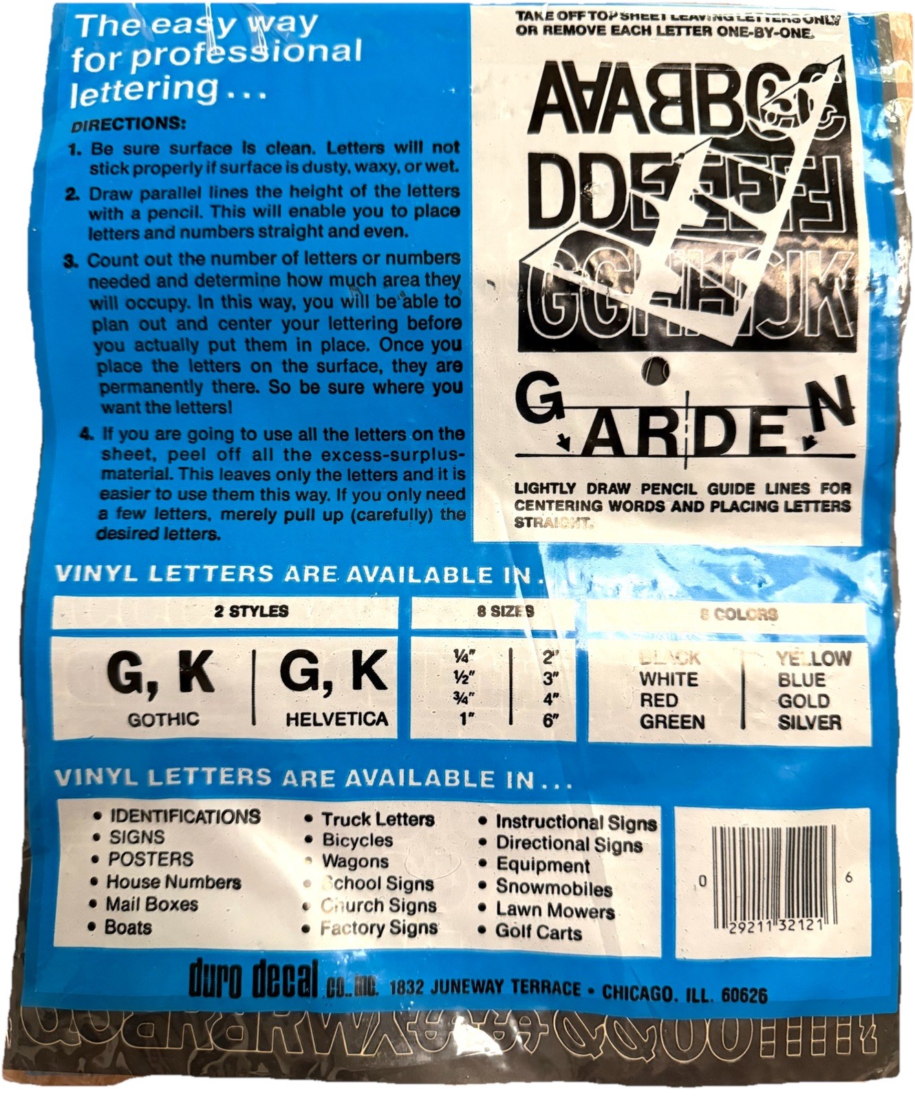 GOTHIC BLACK Adhesive Vinyl Letters & Numbers 1/2" INDOORS OUTDOORS Open Pkg
