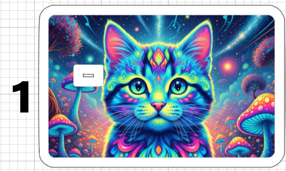 Acid Trip Kitten ATM Debit Credit Sticker Skin Party Cat Pets Groovy Retro USA