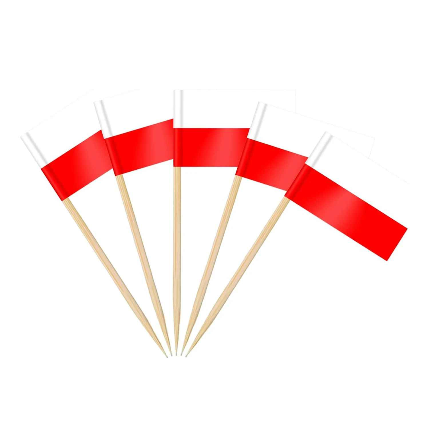 100Pcs Small American Flags Cupcake Toppers Double-sided All Country Stick Flags