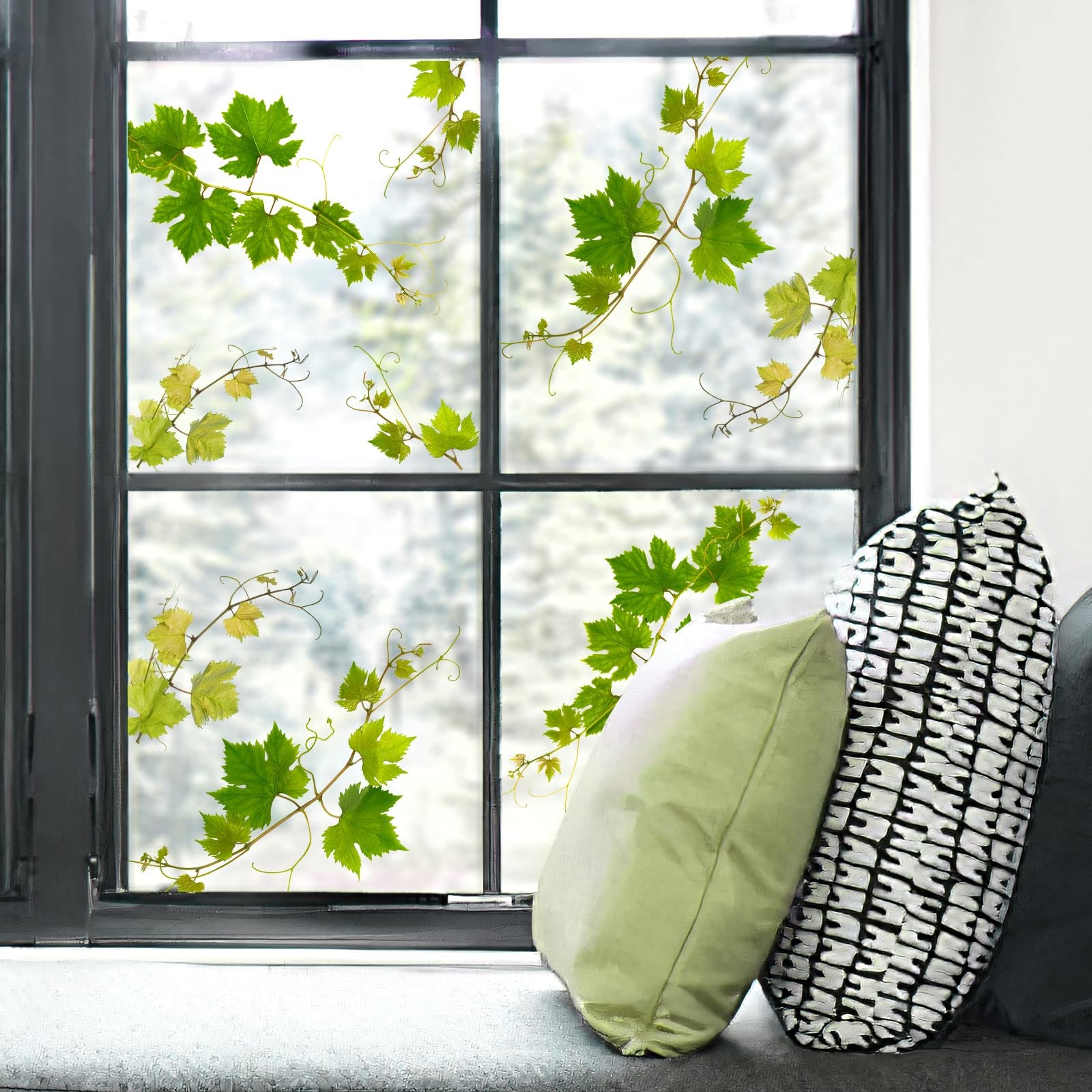 Supzone Green Vine Static Window Clings – Spring 11.8 x 23.6 inches,