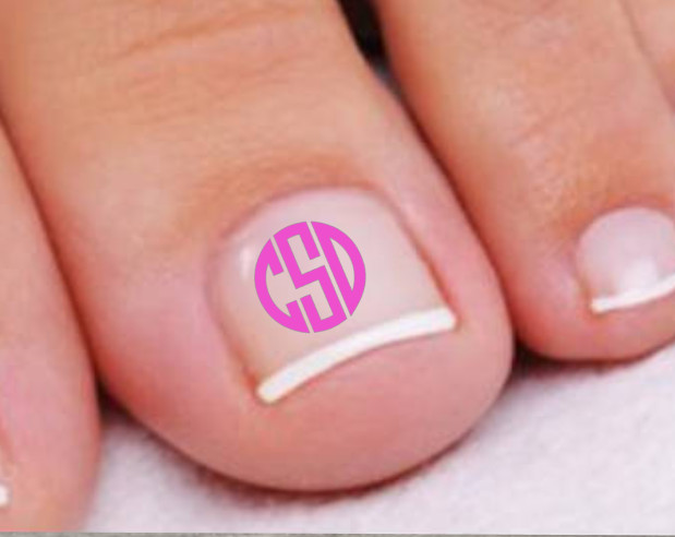 **SALE** Pedicure Nail Decals – Monogram Vinyl Decals – Nail Art –