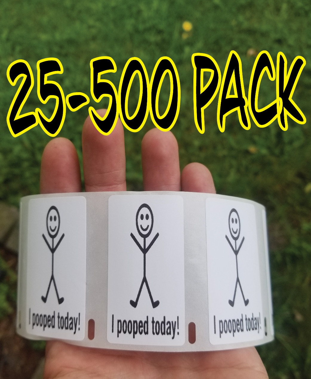 "I POOPED TODAY" happ guy 25-1000 Pack Stickers Gag prank sticker decal meme