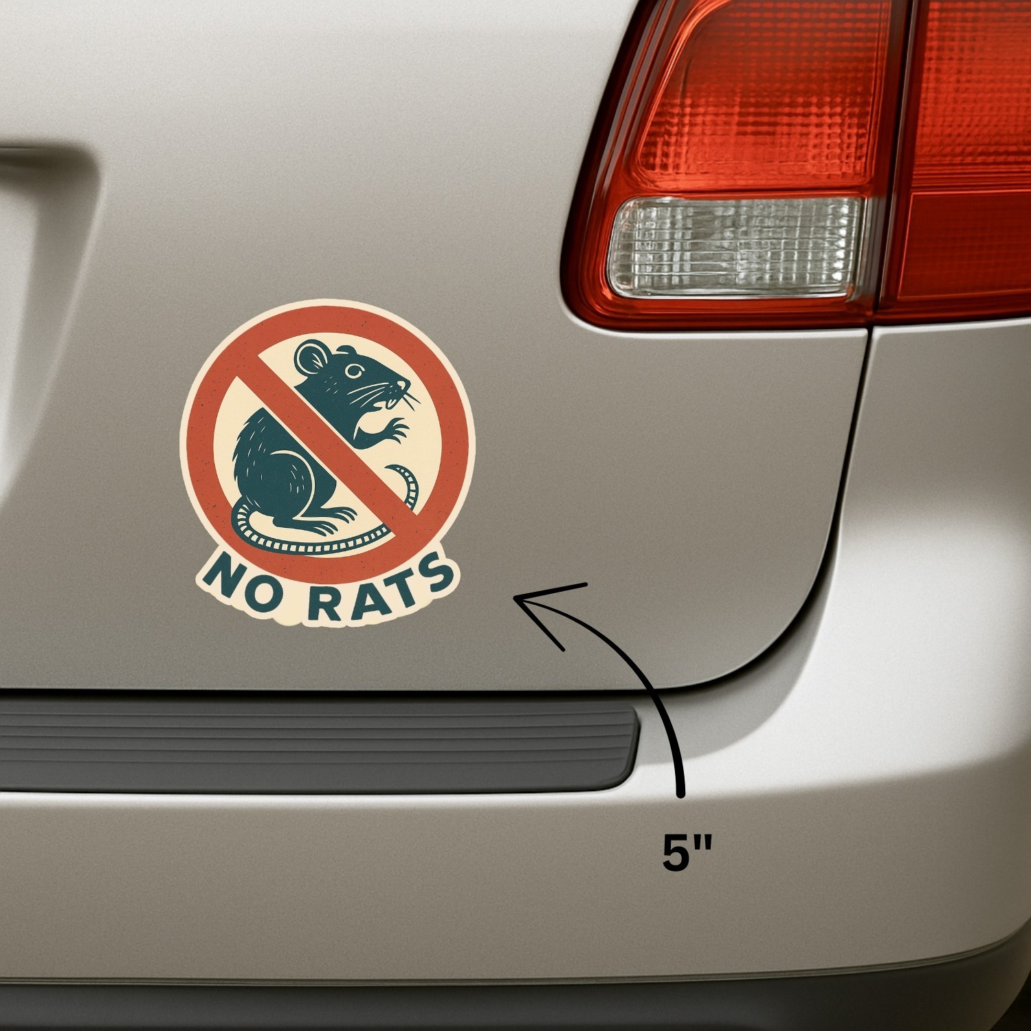 4PCS Funny Retro No Rats Sign Stickers Pest Control Vinyl Decal Gift