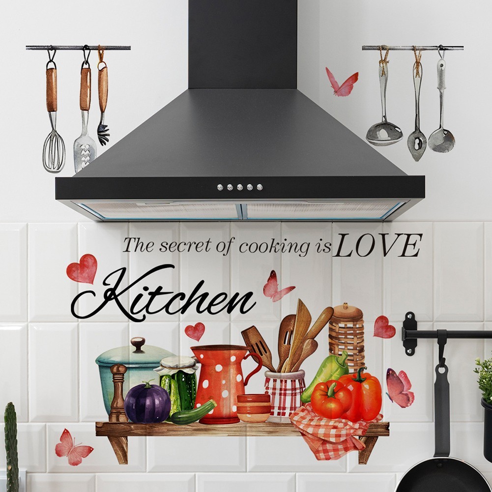 Quick and Easy Kitchen Transformation with Cook Utensils Wall Stickers