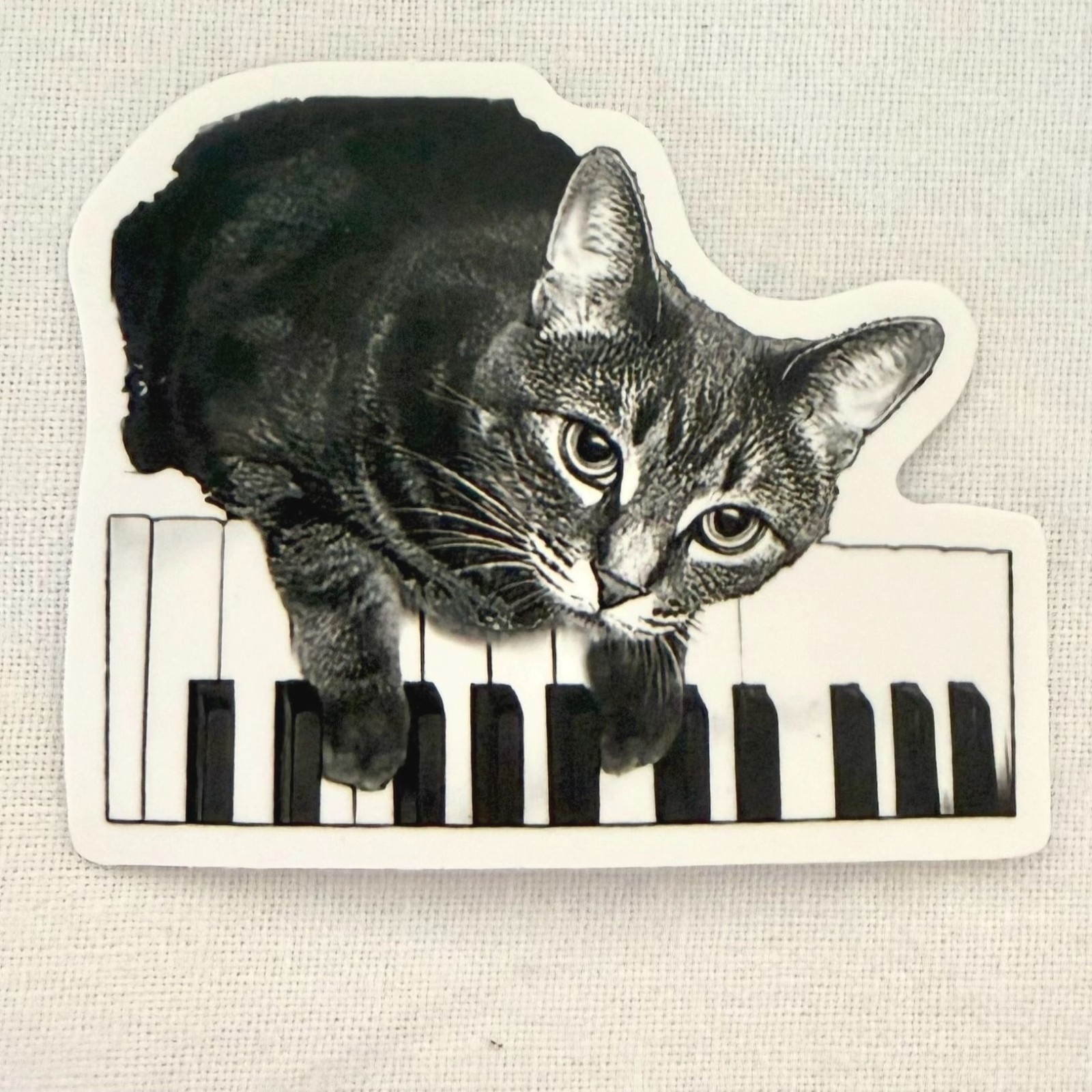 Cute Piano Cat Vinyl Sticker 2inch No78