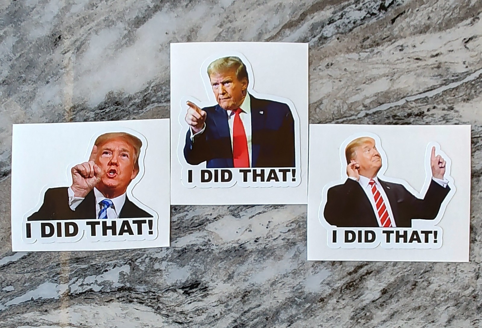 Donald J. Trump I DID THAT! Gas Pump Decal Tariff 1.5"-2"❤️🤍💙1 Each of 3 Poses