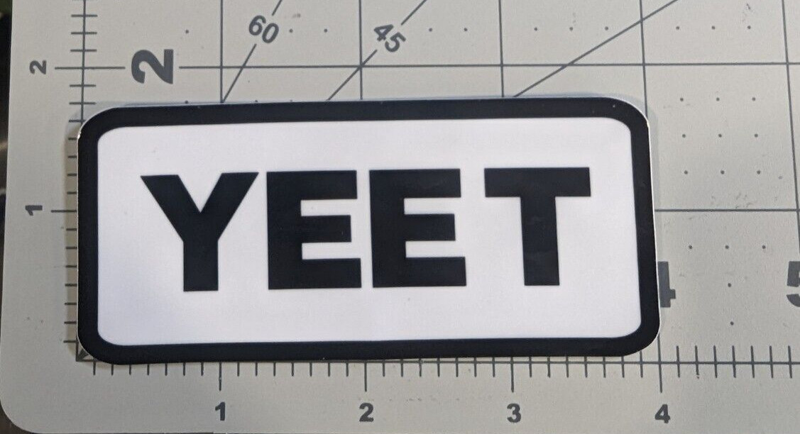 YEET die-cut vinyl sticker 4×1.75" bigfoot abominable snowman