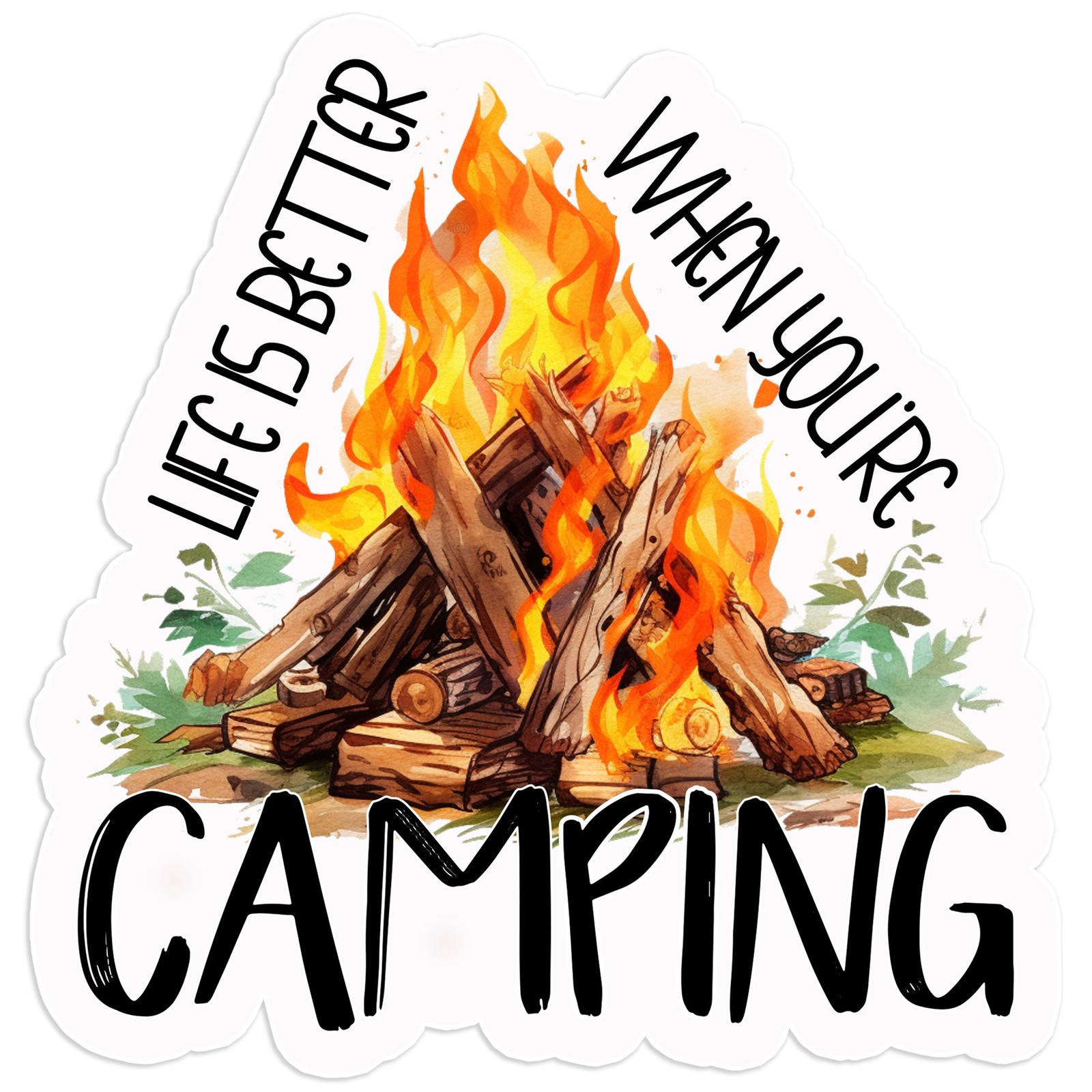 Life is Better Camping – Vinyl Decal Sticker – Car Window Laptop – #950