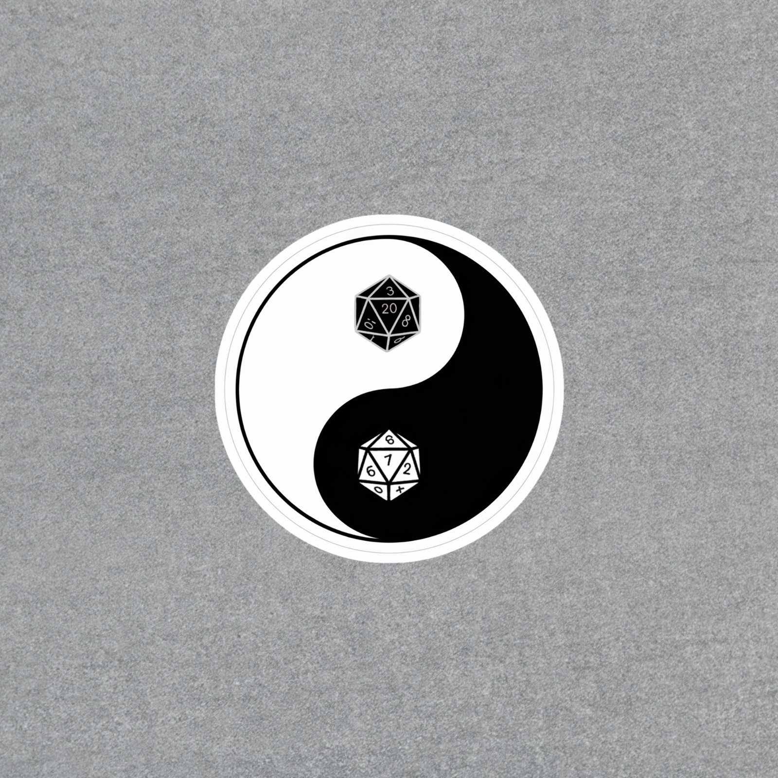 Yin Yang D20 Sticker – Tabletop RPG Gaming Decal for Dice Lovers #5969