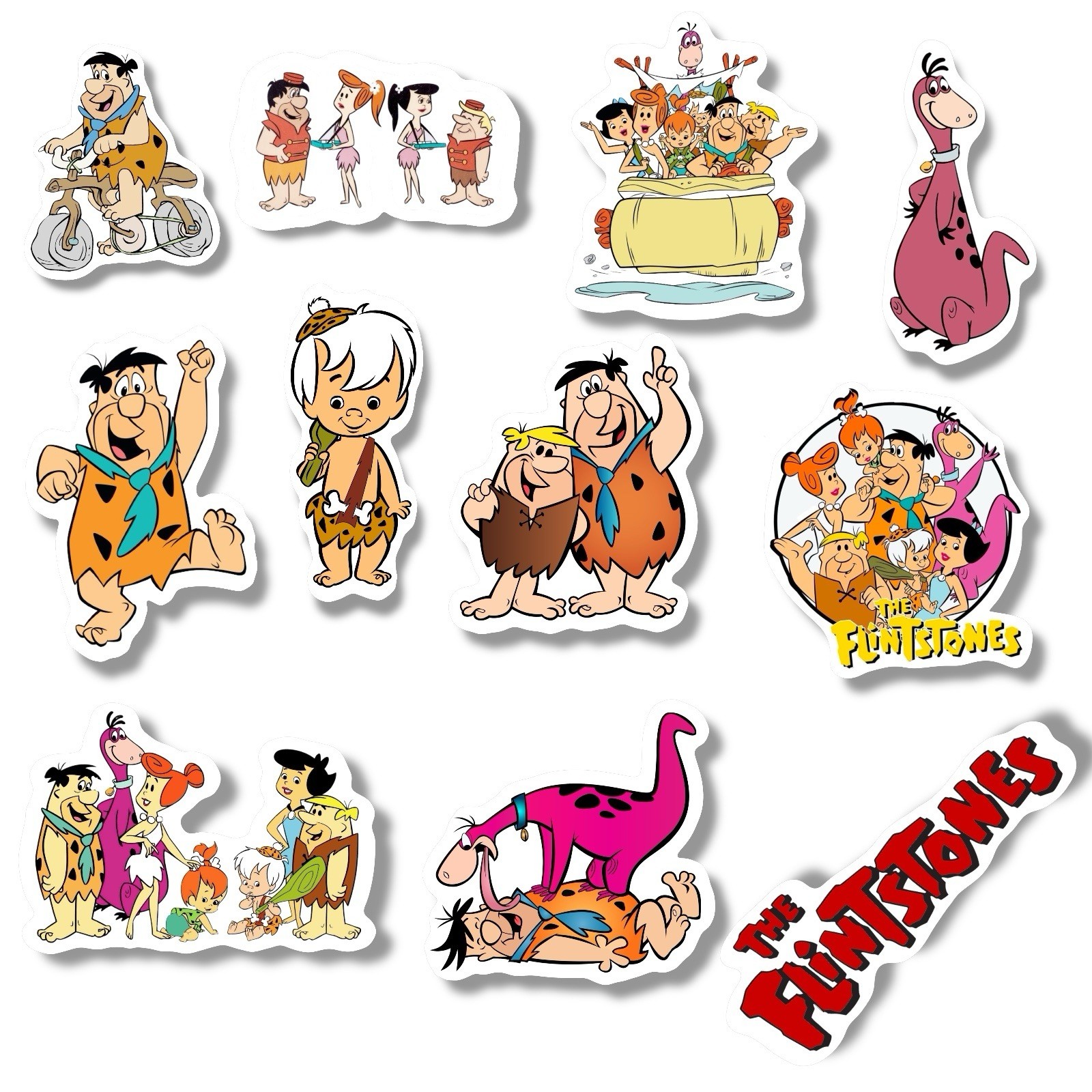 Flintstones Retro Cartoon Stickers Matte Vinyl Water Resistant 5 Pack