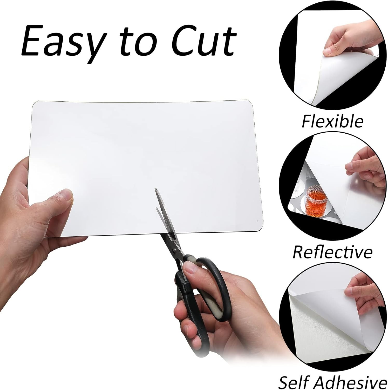 9 Pieces Mirror Stickers 6 x 9 Inches, 6 x 6 Inches Adhesive Craft Mirrors Ac…