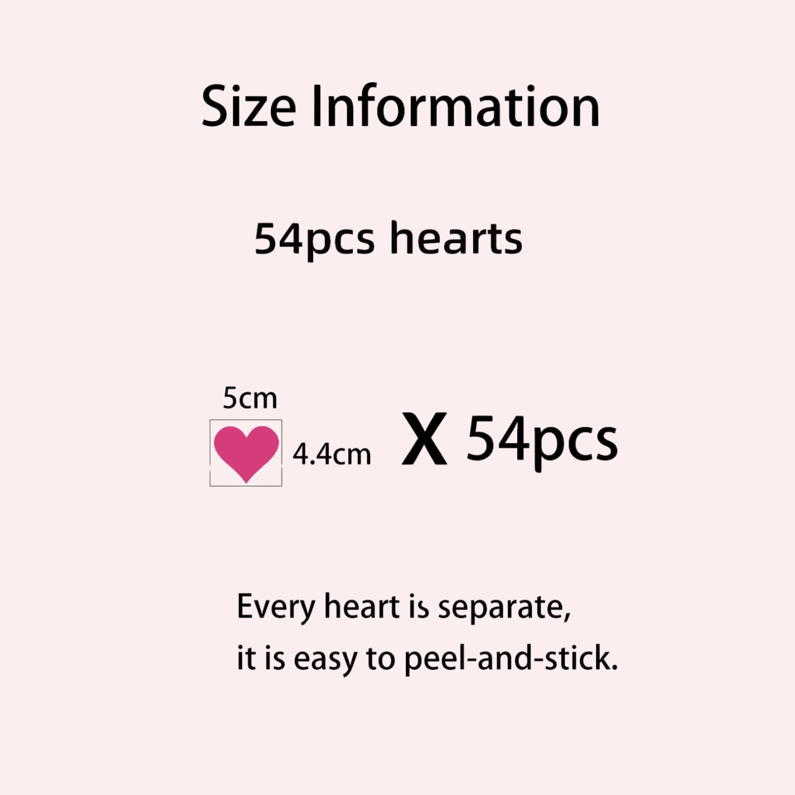 54pcs Heart Pattern Wall Sticker Stickers Wall Decal Vinly Decal for Home Decor